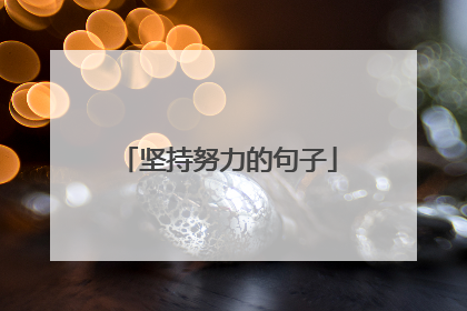 坚持努力的句子