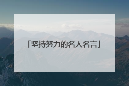 坚持努力的名人名言