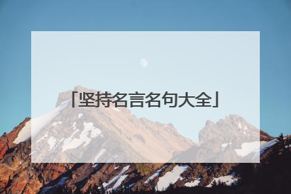坚持名言名句大全