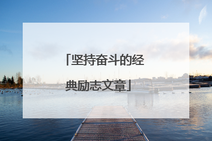 坚持奋斗的经典励志文章