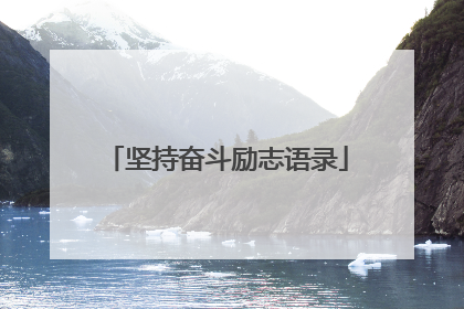 坚持奋斗励志语录