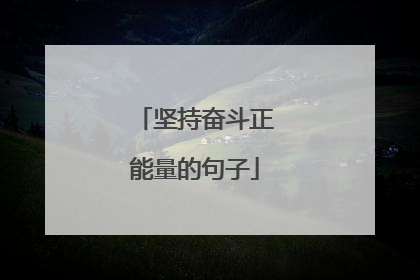 坚持奋斗正能量的句子