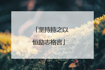 坚持持之以恒励志格言