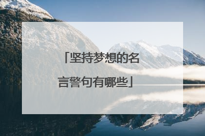 坚持梦想的名言警句有哪些