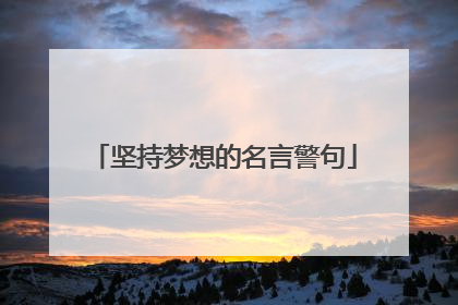 坚持梦想的名言警句