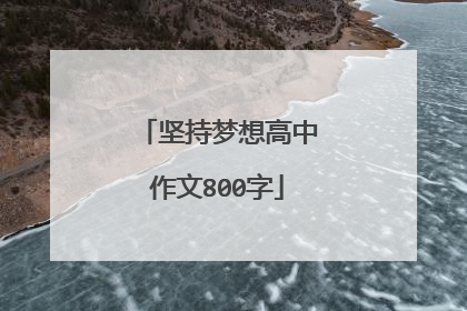 坚持梦想高中作文800字