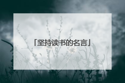 坚持读书的名言