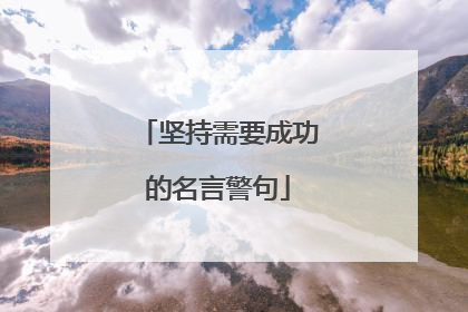 坚持需要成功的名言警句