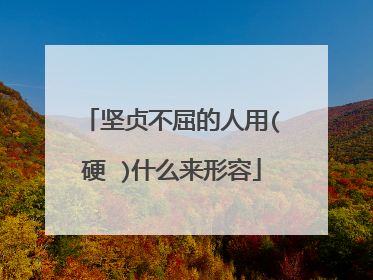 坚贞不屈的人用(硬 )什么来形容