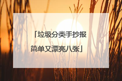 垃圾分类手抄报简单又漂亮八张