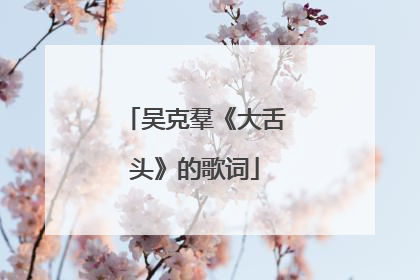 吴克羣《大舌头》的歌词