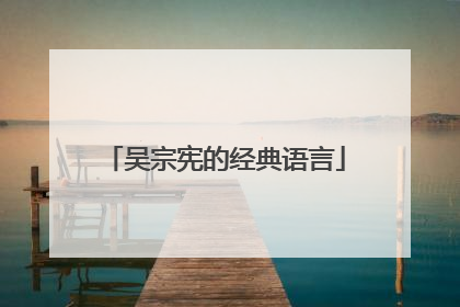 吴宗宪的经典语言