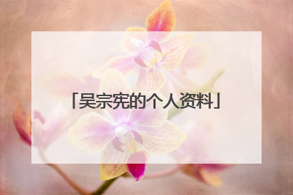 吴宗宪的个人资料