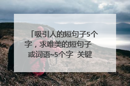 吸引人的短句子5个字,求唯美的短句子 或词语~5个字 关键词 生日 唯