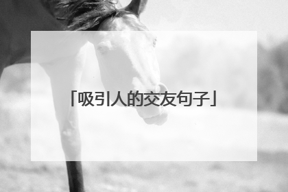 吸引人的交友句子