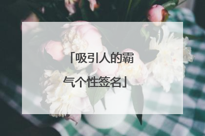 吸引人的霸气个性签名