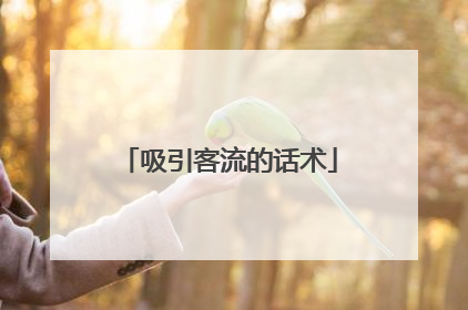 吸引客流的话术