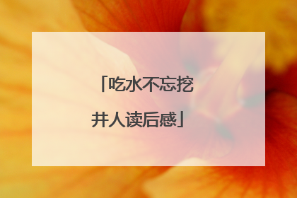 吃水不忘挖井人读后感