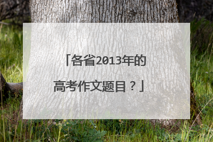 各省2013年的高考作文题目？