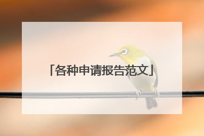 各种申请报告范文