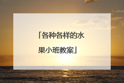 各种各样的水果小班教案