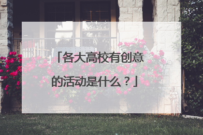 各大高校有创意的活动是什么？