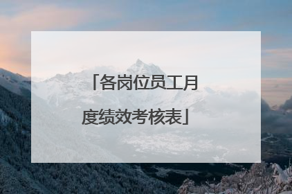 各岗位员工月度绩效考核表