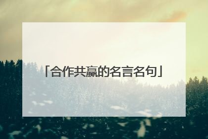 合作共赢的名言名句