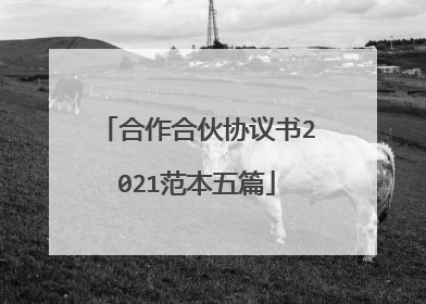 合作合伙协议书2021范本五篇