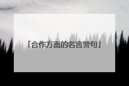 合作方面的名言警句