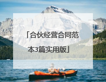 合伙经营合同范本3篇实用版
