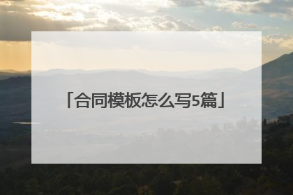 合同模板怎么写5篇