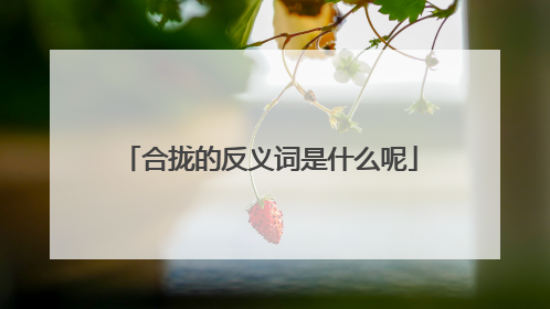 合拢的反义词是什么呢