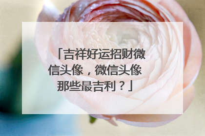 吉祥好运招财微信头像，微信头像那些最吉利？