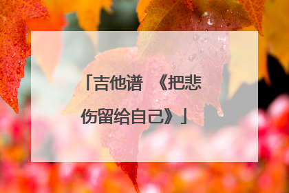 吉他谱 《把悲伤留给自己》