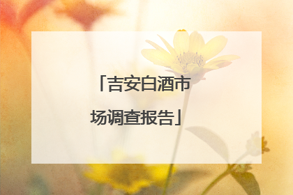 吉安白酒市场调查报告