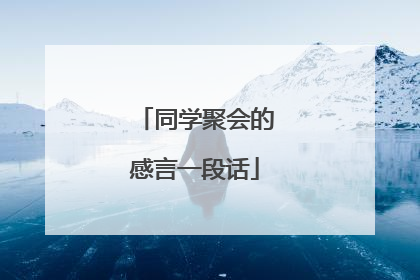 同学聚会的感言一段话