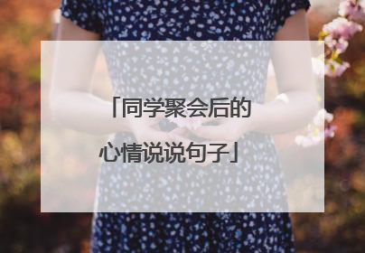 同学聚会后的心情说说句子