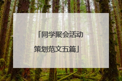 同学聚会活动策划范文五篇