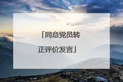 同意党员转正评价发言