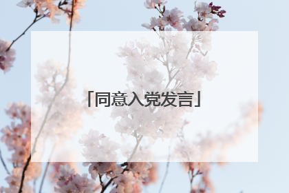 同意入党发言