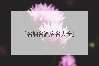 名烟名酒店名大全