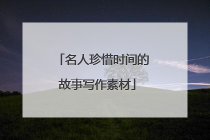 名人珍惜时间的故事写作素材