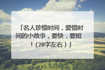 名人珍惜时间,爱惜时间的小故事,要快,要短!(20字左右)