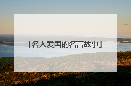 名人爱国的名言故事