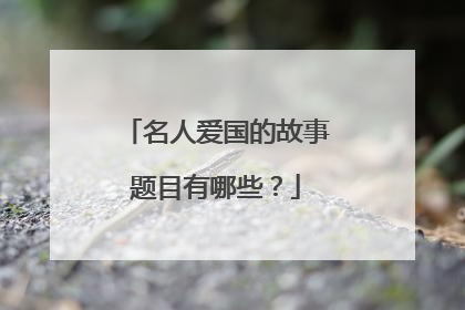 名人爱国的故事题目有哪些?