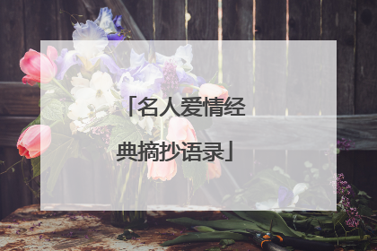 名人爱情经典摘抄语录