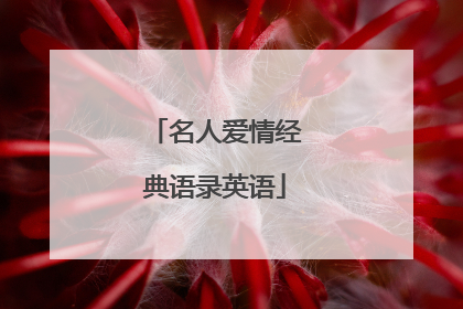 名人爱情经典语录英语