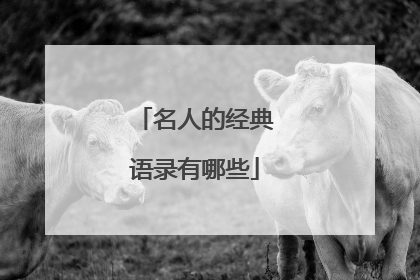 名人的经典语录有哪些