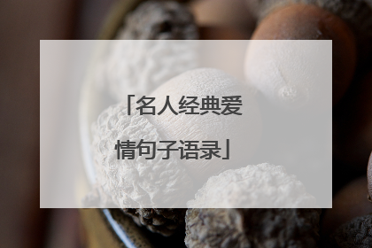 名人经典爱情句子语录